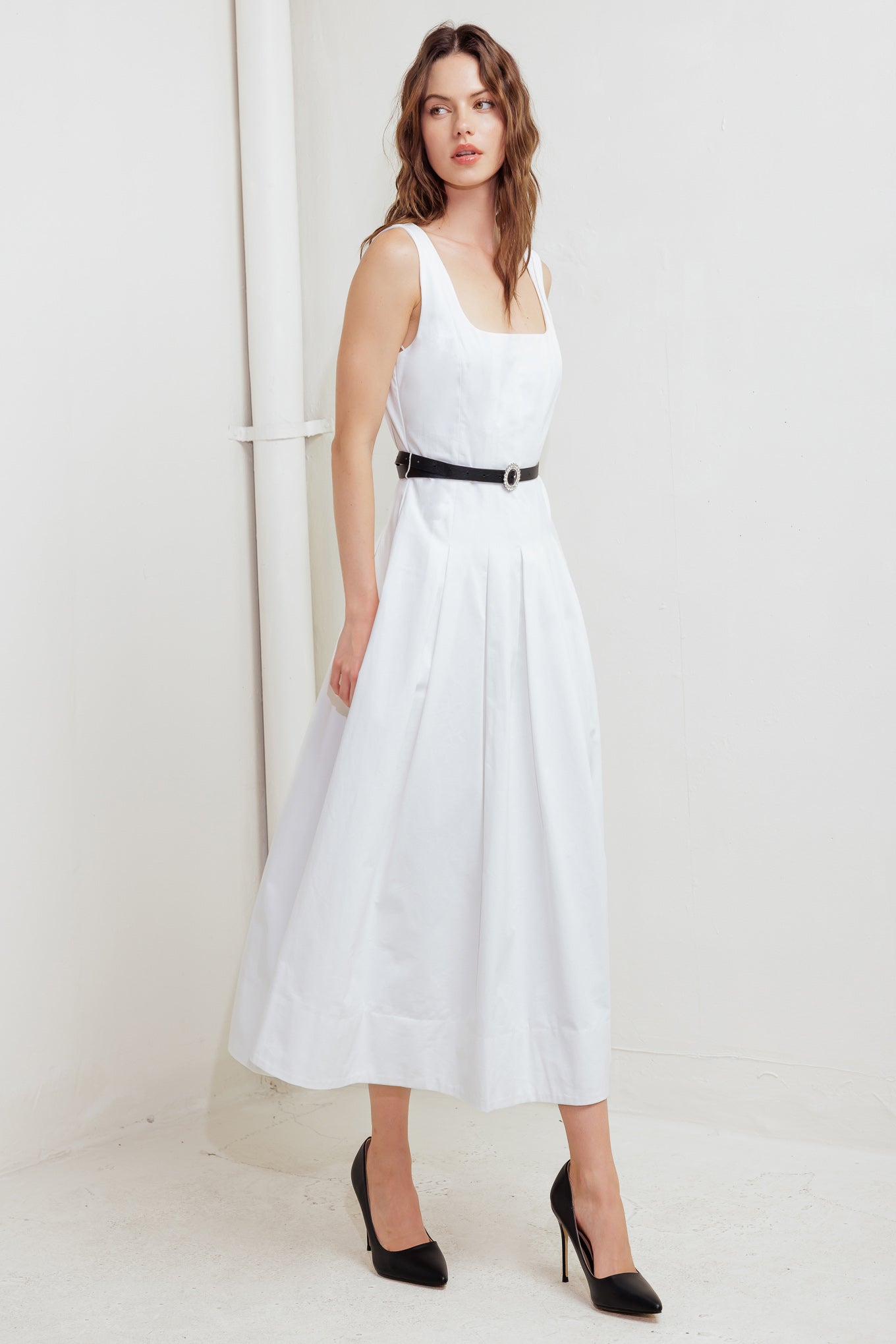 SUNDAY REVERIE WOVEN MIDI DRESS Flying Tomato
